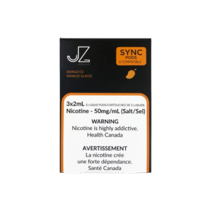 Bright tropical mango aroma layered with clean frost — 망고 일러스트와 시원한 그래픽이 담긴 제품 이미지.