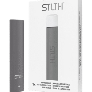 Sleek matte STLTH Device with smooth draw activation — 심플한 블랙 바디와 미니멀 라인이 강조된 STLTH 디바이스 이미지.
