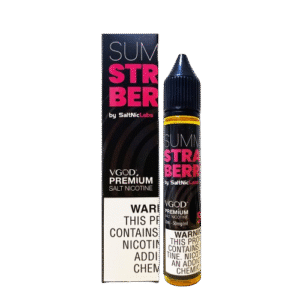 Fresh sweet strawberry flavor with a clean soft finish — 생딸기 감성과 과일 그래픽이 표현된 VGOD Summer Strawberry SaltNic Juice.